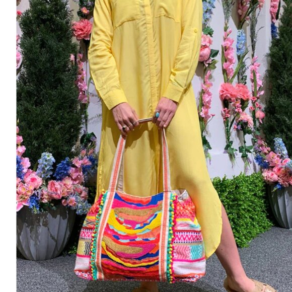 NWT  America and Beyond Isabella Embellished Hand Beaded Tote Isabella Embellish - Picture 2 of 13